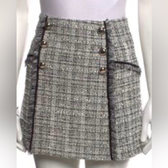 Never Worn Veronica Beard Monochrome Tweed Pencil Skirt - Picture 2 of 5